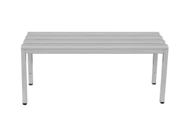 Sitzbank mit Kunststofflatten in grau